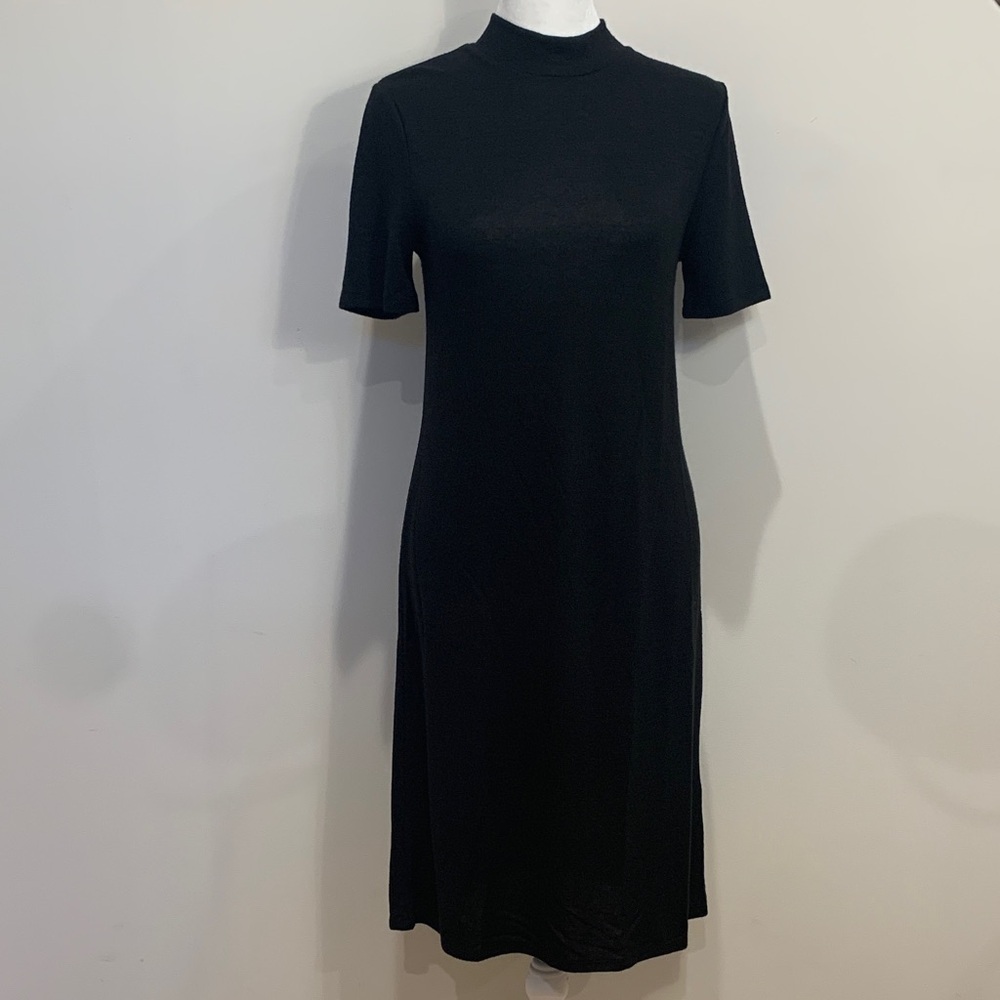 Banana Republic XS black dress mock neck short sleeve